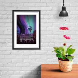 Nasa Space Tourism Posters - Wall Art Print For Home, Office, School, Classroom Decor Jupiter Experience The Mighty Auroras - thumbnail 3