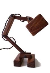 Luxurious Adjustable Lamp Handcrafted From Walnut - thumbnail 3