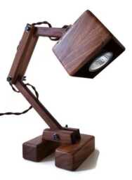 Luxurious Adjustable Lamp Handcrafted From Walnut - thumbnail 1