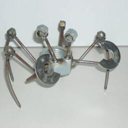 Blue Crab Scrap Metal Recycled Art, Sculpture Figurine - thumbnail 4