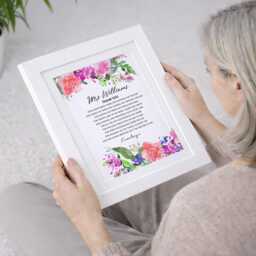 Thank You Teacher Poem Print - Appreciation Gift For Childcare Providers Teaching Keepsake From Pupil - thumbnail 1