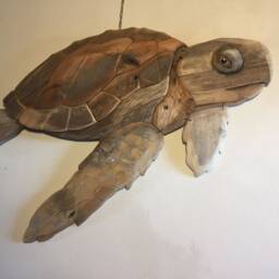 Wooden Turtle From The Sea, 83 cm - thumbnail 4
