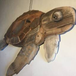 Wooden Turtle From The Sea, 83 cm - thumbnail 3