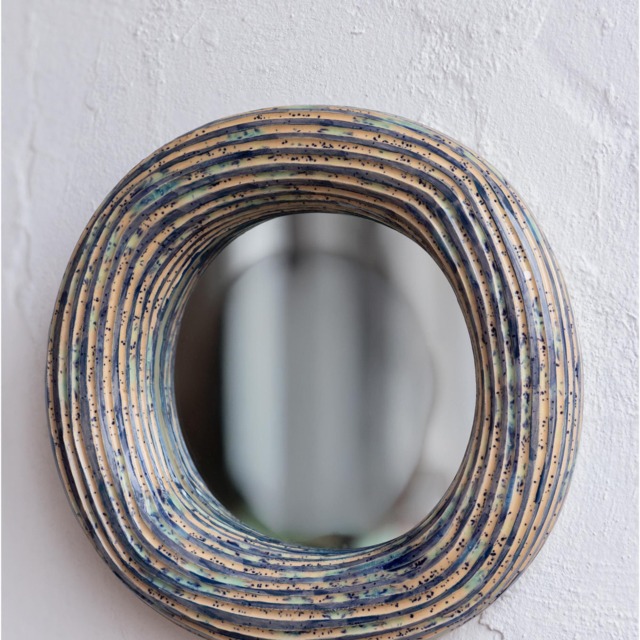 Handmade Ceramic Wall Mirror Funky Home Decor - image 1