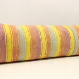 King Size Kilim Lumbar Pillow Cover 14x48 Turkish Handmade Wool Cotton - thumbnail 2