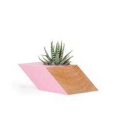 Geometric Douglas Fir Planter, Modern Succulent Candle Holder - thumbnail 3