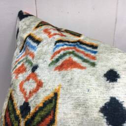 Silk Ikat Pillow Cover - 24x24 Handwoven Cushion - thumbnail 3
