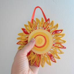 Quilled Sun & Raindrop Wall Hanging Kids Room Decor - thumbnail 3
