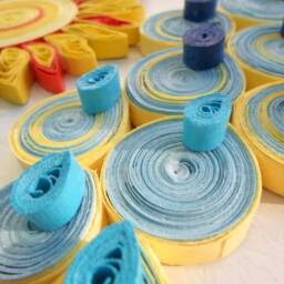 Quilled Sun & Raindrop Wall Hanging Kids Room Decor - thumbnail 2