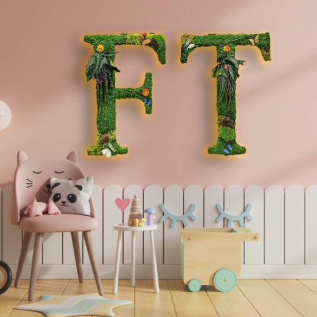 Custom Led Backlit Moss Letter 61 cm Tall Wedding Decor - image 1