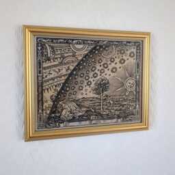 "Flammarion Engraving, 1888 - Woodcut Framed Handmade Reproduction On Canvas Occult Art 8""x10" - thumbnail 2