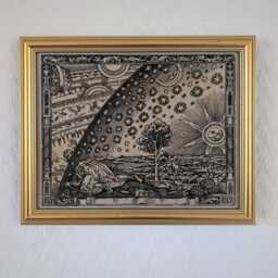 "Flammarion Engraving, 1888 - Woodcut Framed Handmade Reproduction On Canvas Occult Art 8""x10" - thumbnail 3