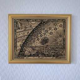 "Flammarion Engraving, 1888 - Woodcut Framed Handmade Reproduction On Canvas Occult Art 8""x10" - thumbnail 1
