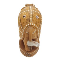 Wooden Elephant Undercut Inlay Work Decorative Floral Design - thumbnail 3