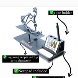Personalized Chiropractor Welded Scrap Metal Art Business Card Holder , Recycled Nuts & Bolts Sculpture, Steampunk - thumbnail 2