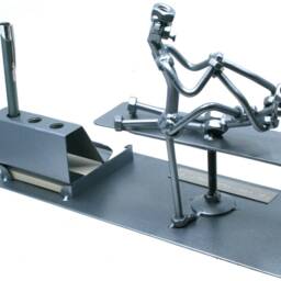 Personalized Chiropractor Welded Scrap Metal Art Business Card Holder , Recycled Nuts & Bolts Sculpture, Steampunk - thumbnail 4
