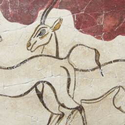 Minoan Antelopes Fresco Painting From Akrotiri Santorini , Museum Copy For Gift Her - thumbnail 4