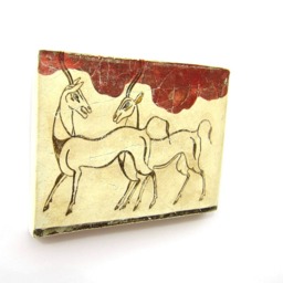 Minoan Antelopes Fresco Painting From Akrotiri Santorini , Museum Copy For Gift Her - thumbnail 2