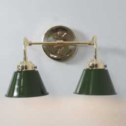Stilnovo Style Brass Wall Sconce, Mid Century Modern Two Light Bedside Lamp - thumbnail 3