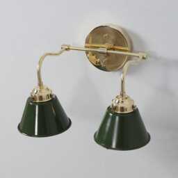 Stilnovo Style Brass Wall Sconce, Mid Century Modern Two Light Bedside Lamp - thumbnail 2