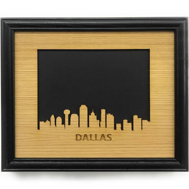 Dallas Skyline Picture Frame - 8x10 Holds 5x7 Photo Frame, Gift For Move, Texas Vacation - image 1