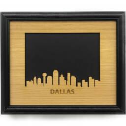 Dallas Skyline Picture Frame - 8x10 Holds 5x7 Photo Frame, Gift For Move, Texas Vacation - thumbnail 1