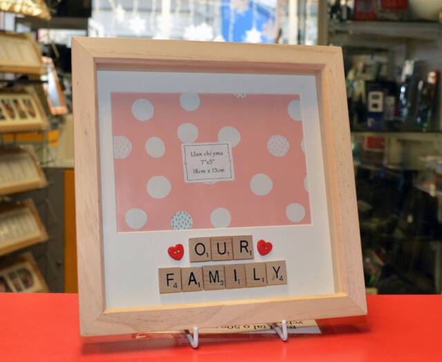 "Scrabble Photo Frame - Our Family Scrabbles Design 7""x5" - image 1