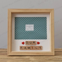 "Scrabble Photo Frame - Our Family Scrabbles Design 7""x5" - thumbnail 2