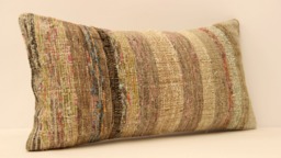 Bohemian Cushion Wool Pillow Sofa Bed Aztec Very Rare Kilim 10x20 Emroidered Home Throw 4Yef-181 - thumbnail 1