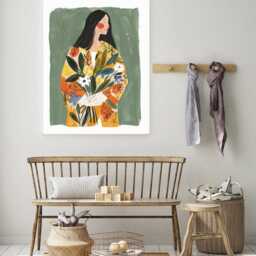 Abstract People Art - Mid Century Art, Modern Wall Minimalist Print, Living Room Female Figure - thumbnail 2