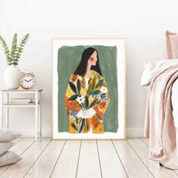 Abstract People Art - Mid Century Art, Modern Wall Minimalist Print, Living Room Female Figure - thumbnail 3