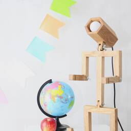 Wooden Robot Lamp With Adjustable Positions. Click For Details - thumbnail 3