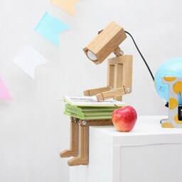 Wooden Robot Lamp With Adjustable Positions. Click For Details - thumbnail 2