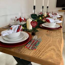 Firsby Xf Chunky Steel Dining Table Natural Live Edge Rustic X Frame Legs Handmade Characteristic Of The Countryside - thumbnail 2