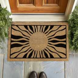 Wavy Sun Rays Doormat - Celestial Entryway Rug Boho - thumbnail 3