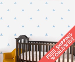 Triangle Baby Blue Wall Decals Decor Aqua Stickers Nursery Boy Girl Sky Pattern Modern & Scandinavian - thumbnail 1