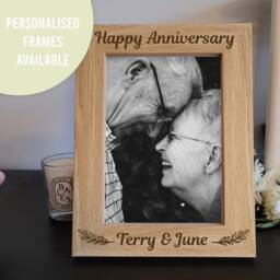 Personalised Anniversary Photo Frame - Engraved Photo Frame Gift Wedding 5Th Wooden - thumbnail 2