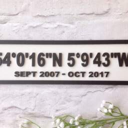 Street Sign- Longitude & Latitdue Street Sign - Gps Custom Cooridinates Address - Double Line -Mother's Day Gift - thumbnail 3
