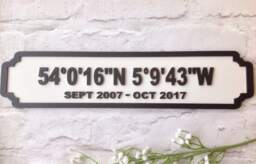 Street Sign- Longitude & Latitdue Street Sign - Gps Custom Cooridinates Address - Double Line -Mother's Day Gift - thumbnail 1