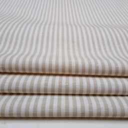 Natural/Ivory Linen Ticking Stripe Fabric Sample, French Style - thumbnail 3