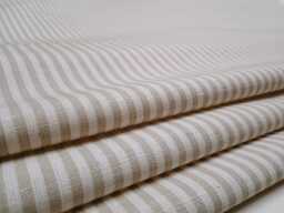 Natural/Ivory Linen Ticking Stripe Fabric Sample, French Style - thumbnail 1