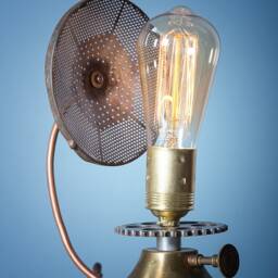 Handmade Industrial Edison Desk Lamp - Steampunk Reflector Light 100% in Greece - thumbnail 2