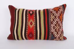 16x24 Kilim Lumbar Pillow Cover Turkish Wool Cushion - thumbnail 1