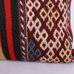 16x24 Kilim Lumbar Pillow Cover Turkish Wool Cushion - thumbnail 3