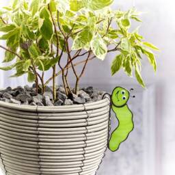 Funny Worm Plant Pot Huggerstained Glass Decor - Home Accent For Plant Lovers Gardening Accessories - thumbnail 4