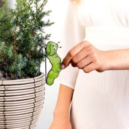Funny Worm Plant Pot Huggerstained Glass Decor - Home Accent For Plant Lovers Gardening Accessories