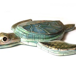 Handmade Ceramic Sea Turtle Wall Sculpture Coastal Decor - thumbnail 4