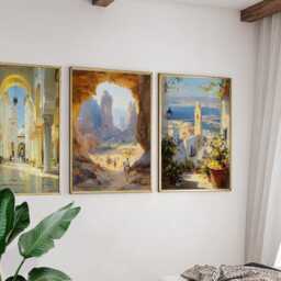 Set Of 3 Algeria Posters, North Africa Travel Wall Art, Desert Landscape Print Set, Modern Home Decor, Warm Earth Tone Artwork - thumbnail 4