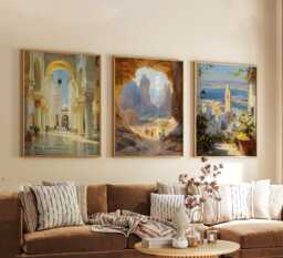 Set Of 3 Algeria Posters, North Africa Travel Wall Art, Desert Landscape Print Set, Modern Home Decor, Warm Earth Tone Artwork