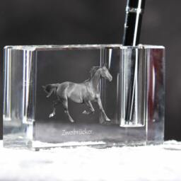 Zweibr??cker , Crystal Pen Holder With Horse, Souvenir, Decoration, Limited Edition, Collection - thumbnail 3
